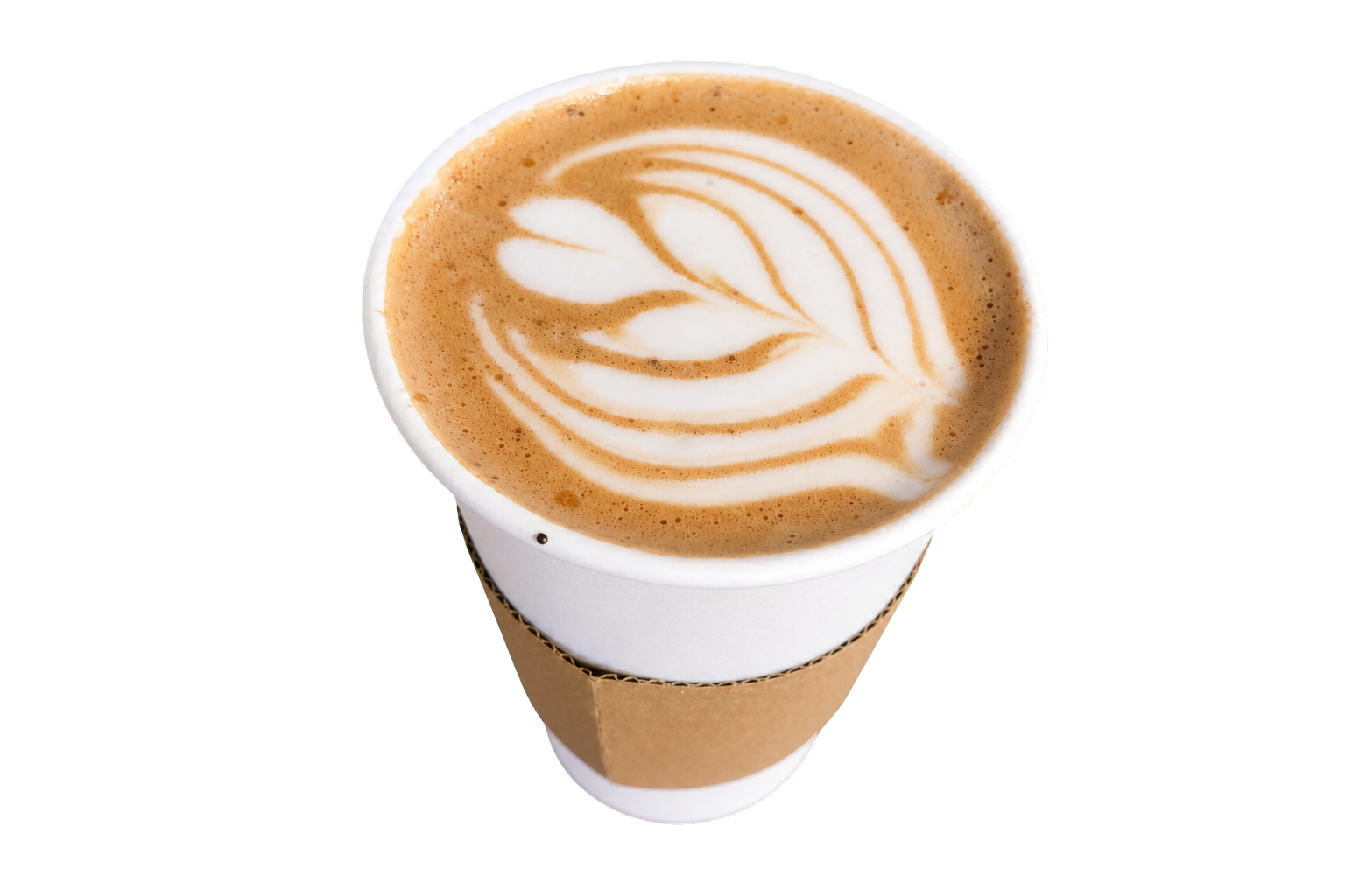 A flat white with tulip latte art